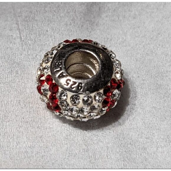 NEW PANDORA RHINESTONE WHITE W/ 3 RED HEARTS - JUST STUNNING!!!!! - Picture 2 of 3